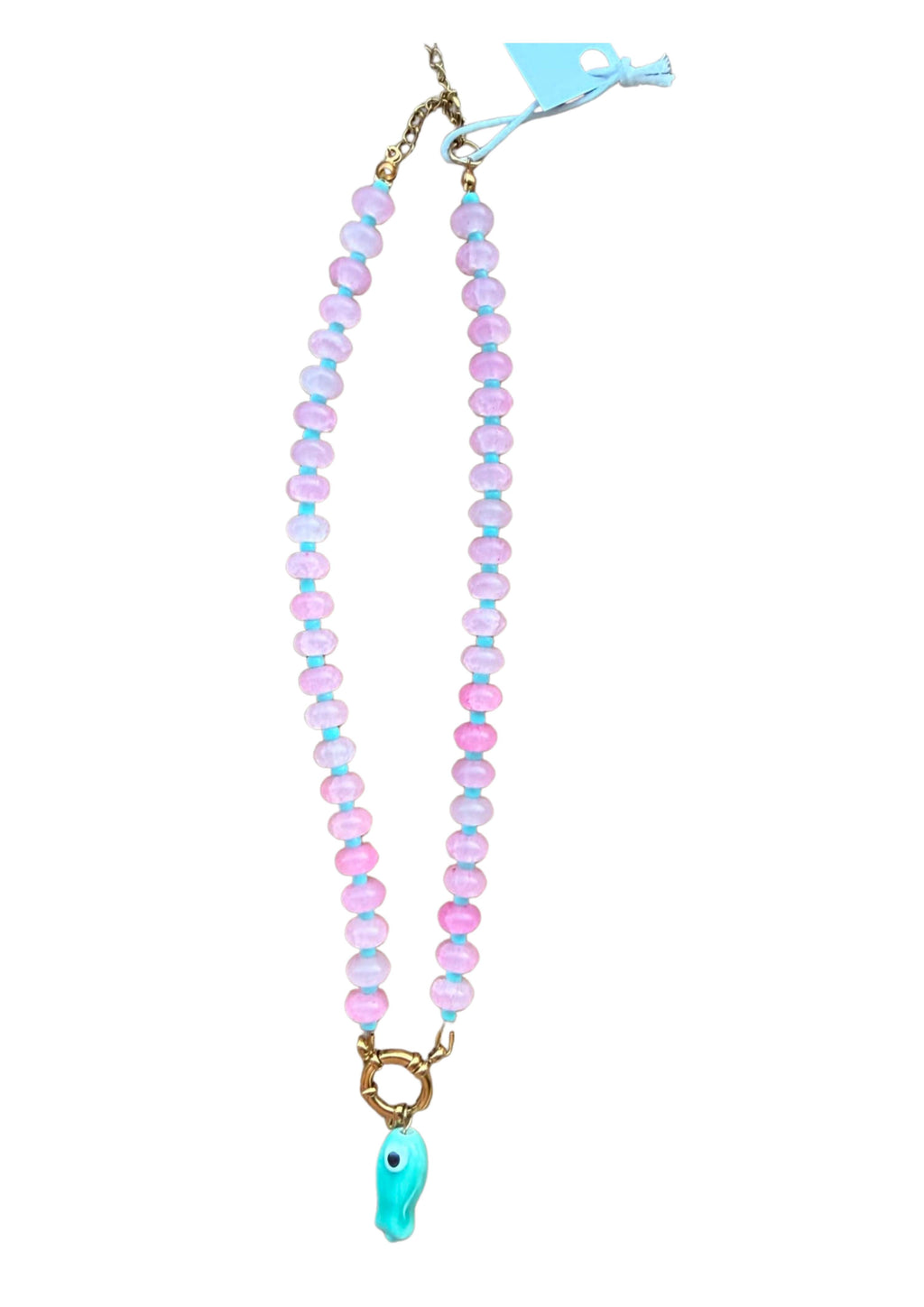 Collar Pez Rosa y Turquesa