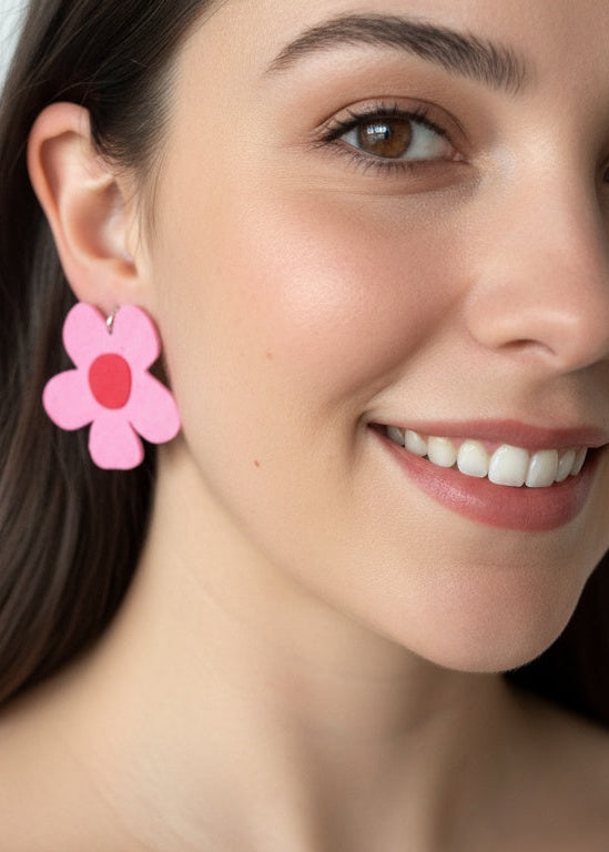 Flor Grande Rosa y Rojo